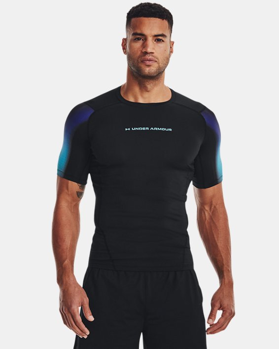 Men's HeatGear® Short Sleeve, Black, pdpMainDesktop image number 0